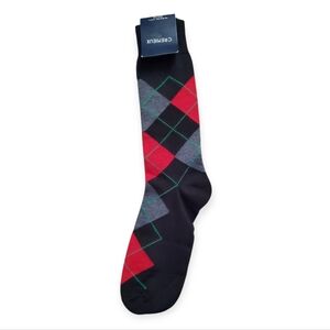 Daniel Cremieux Red and Black Argyle Dress Socks